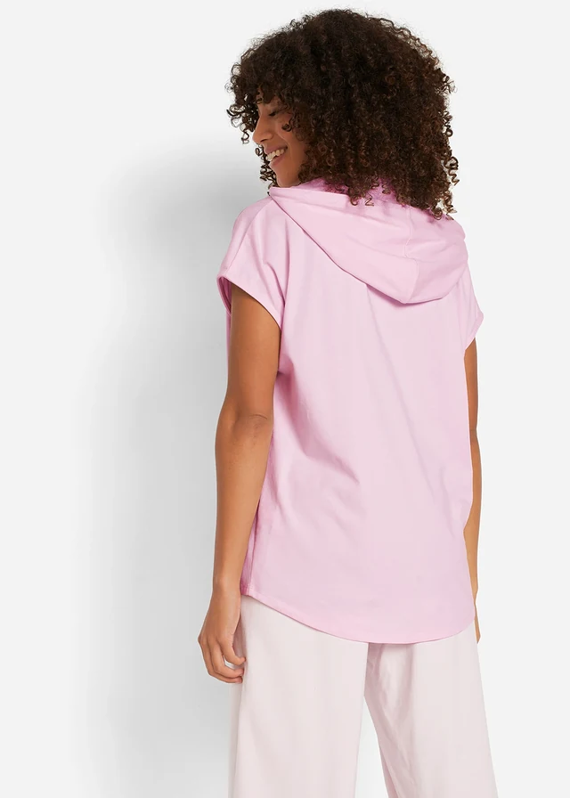Sweat à capuche oversize, Couleur: mauve poudré chiné