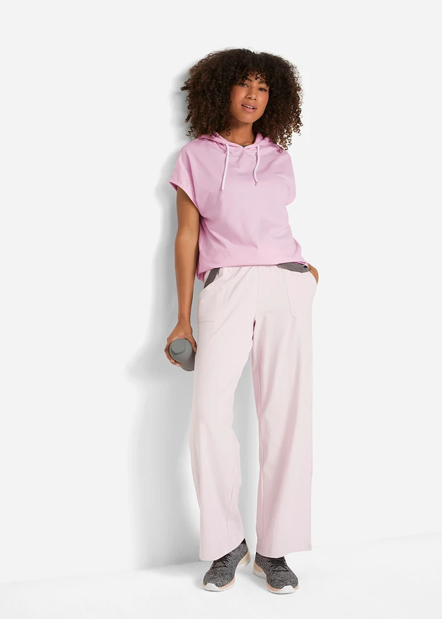 Sweat à capuche oversize, Couleur: mauve poudré chiné