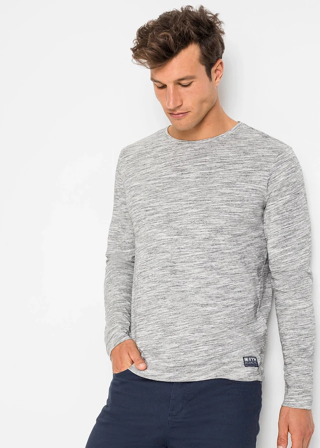 Lot de 2 t-shirts manches longues • bleu foncé chiné + gris chiné • product-page.page-title-suffix