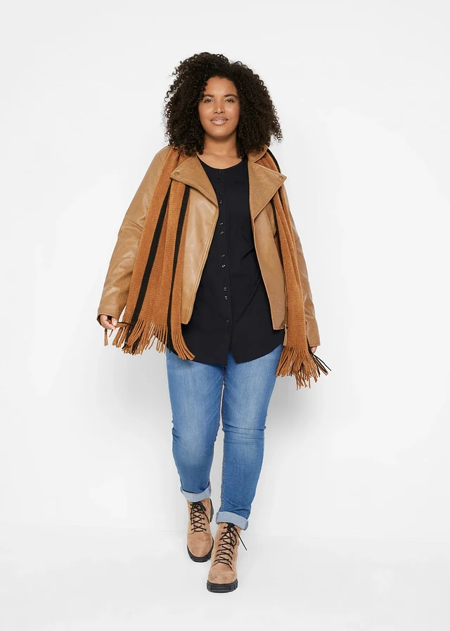 Jean skinny taille mi-haute, extensible, Couleur: bleu used