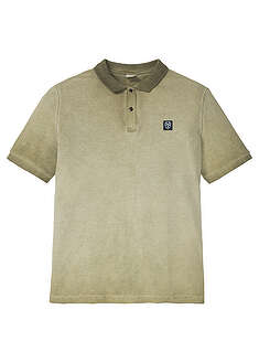 Shirt polo z efektem wytarcia, krótki rękaw