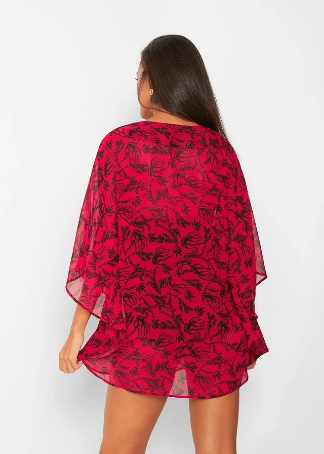 Tunique de plage, Couleur: rouge chili-noir