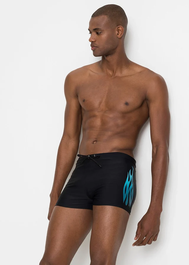 Short de bain, Couleur: noir/bleu
