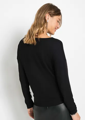 T-shirt en viscose fluide • noir • Boutique bonprix