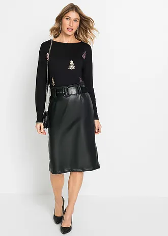 T-shirt en viscose fluide • noir • Boutique bonprix