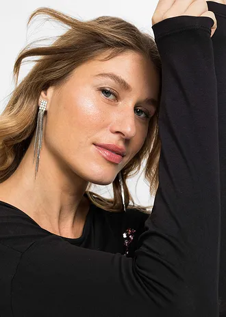 T-shirt en viscose fluide • noir • Boutique bonprix