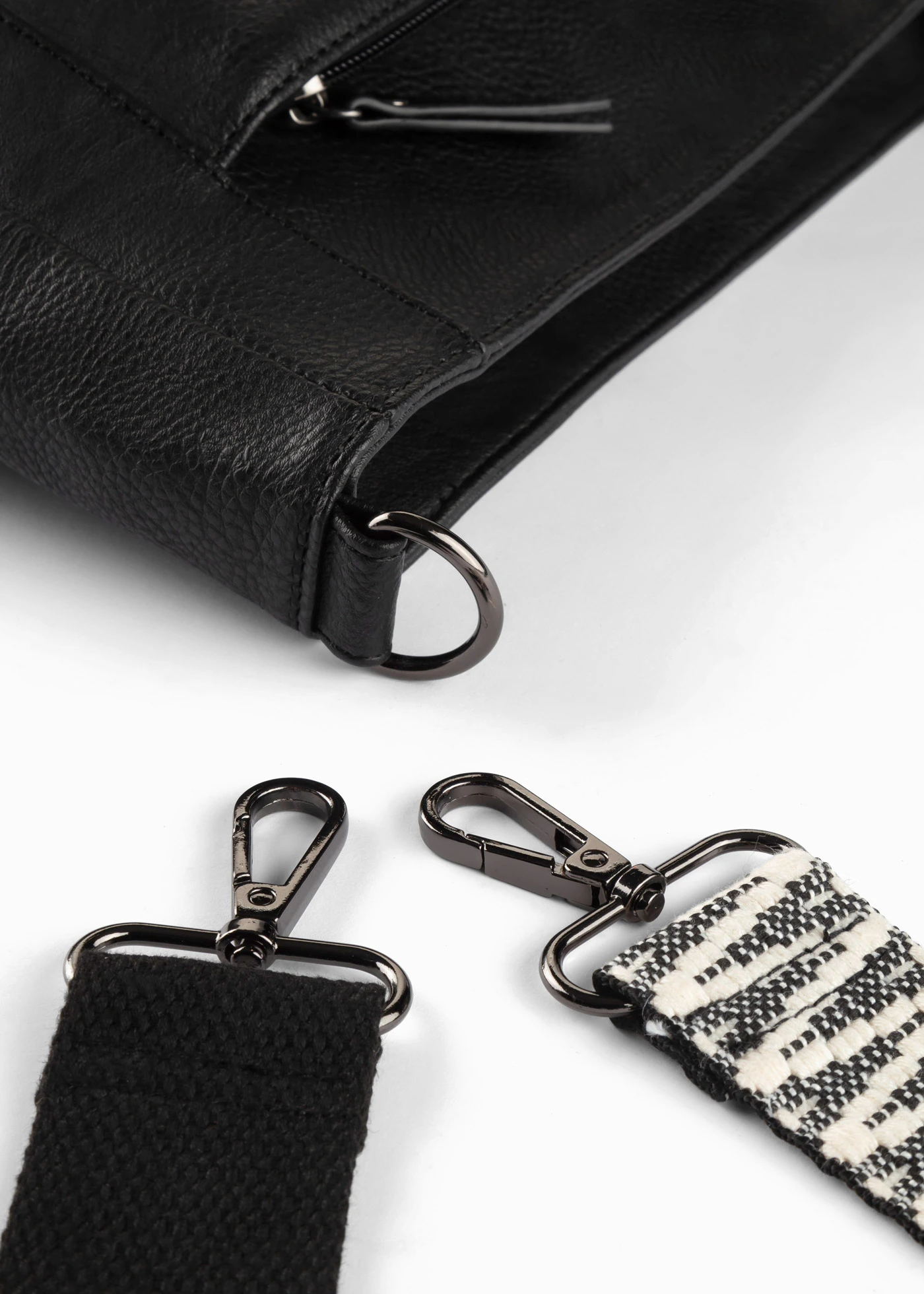 Geantă de umăr cu baretă detașabilă • negru-alb twill • magazin bonprix