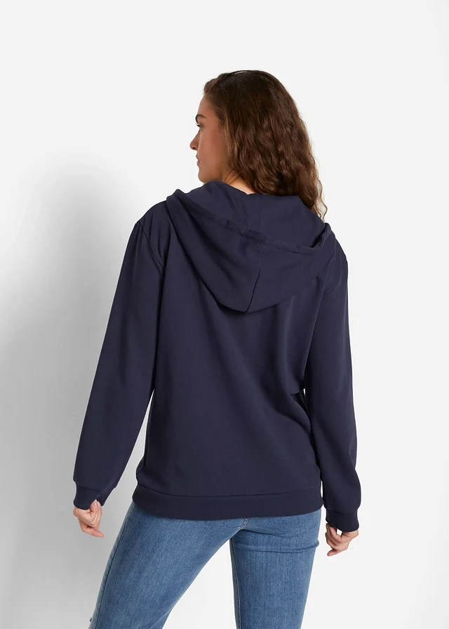 Sweat-shirt à capuche, Couleur: bleu foncé
