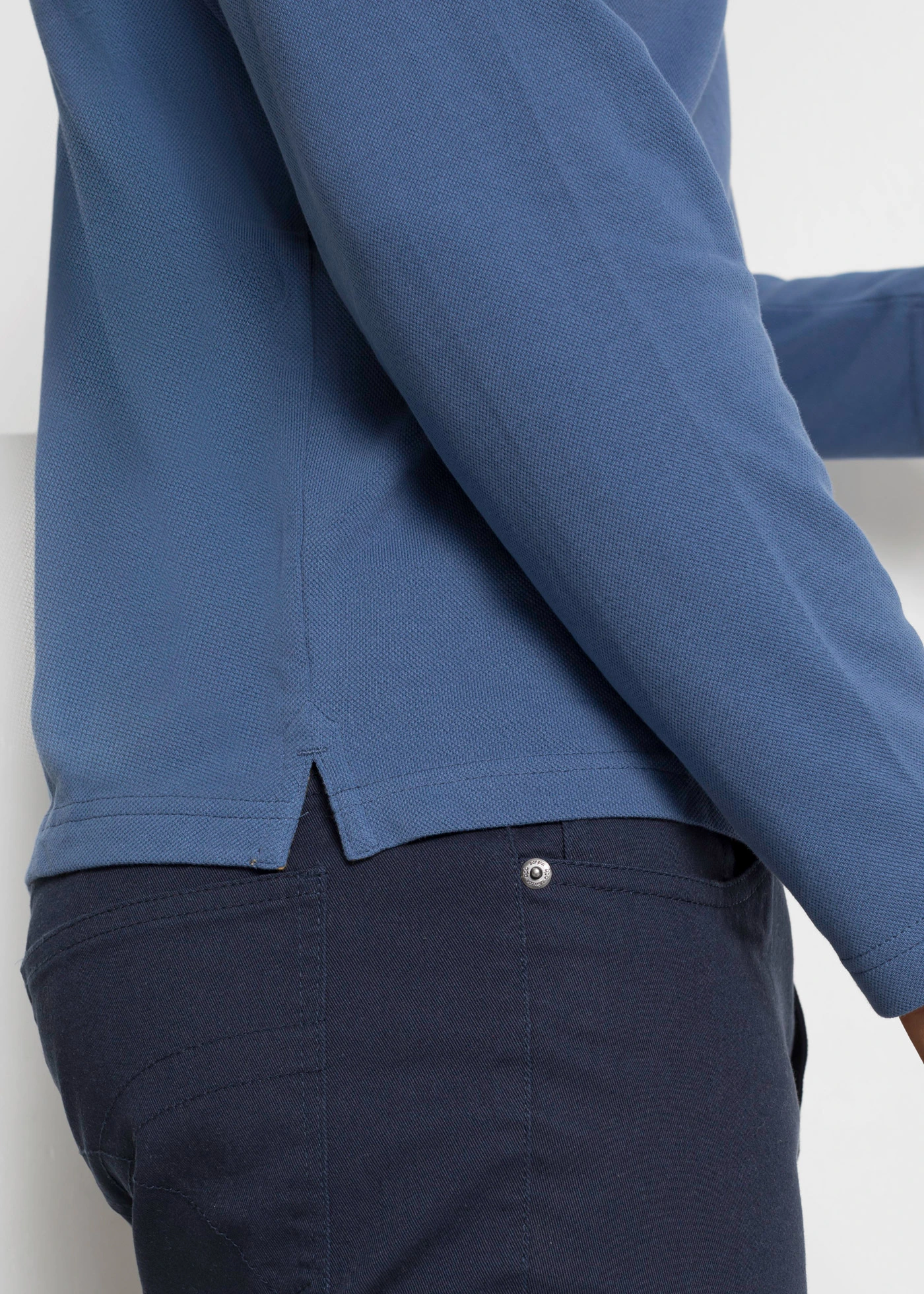 Lot de 2 polos 100% coton • indigo clair+gris vert • Boutique bonprix