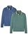 Lot de 2 polos 100% coton, Couleur: indigo clair + gris vert