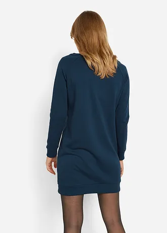 Sweatjurk met raglanmouwen, Kleur: donkerblauw