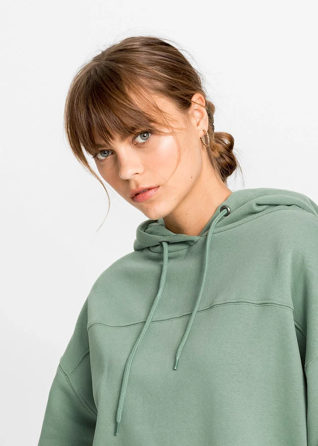 Sweat à capuche oversize en coton mélangé doux • vert fumé • product-page.page-title-suffix