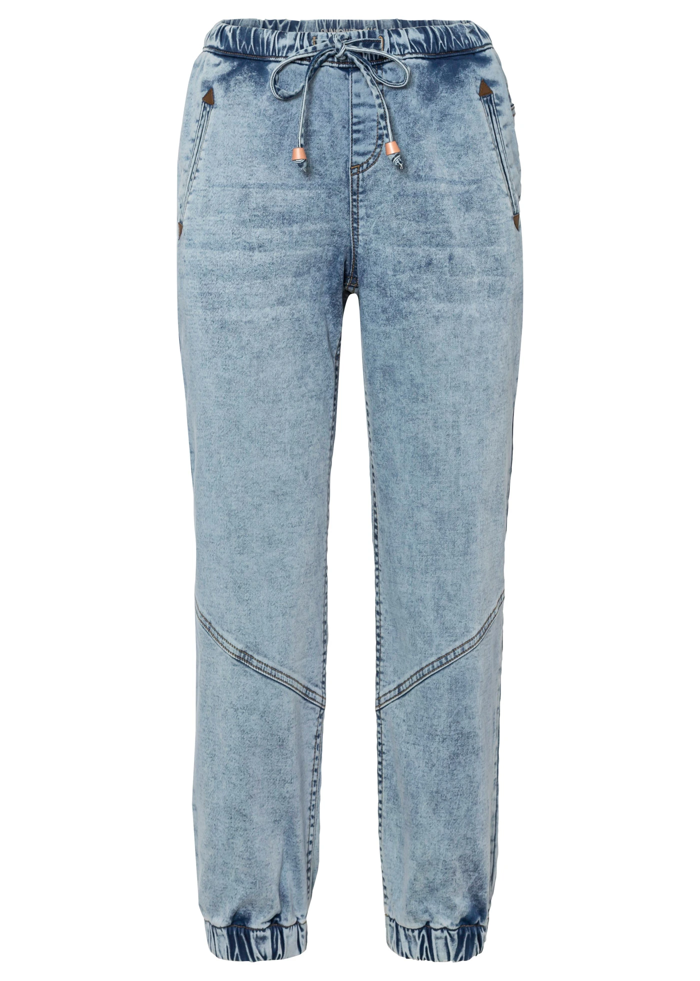 Strečové joggingové džíny, Mid Waist • modrá washed • bonprix obchod