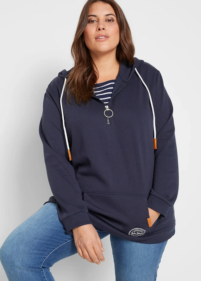 Sweat-shirt à capuche, Couleur: bleu foncé