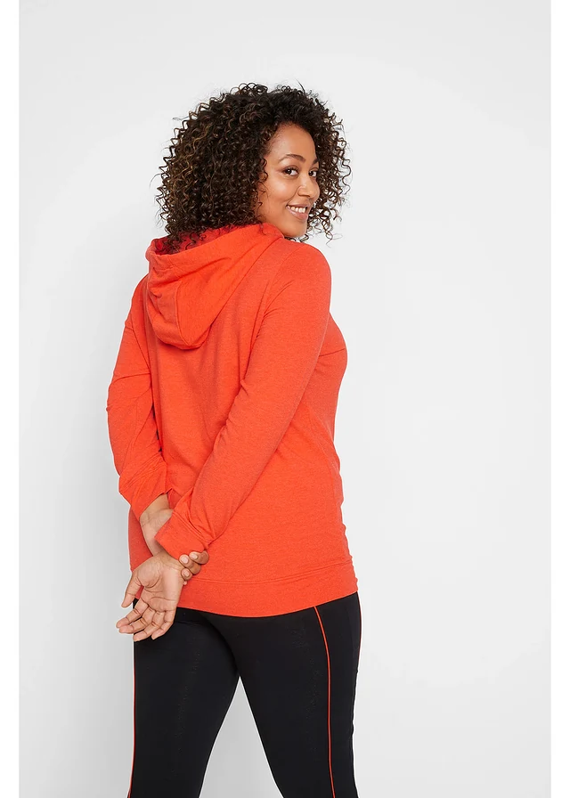 Sweat à capuche doux, Couleur: orange sanguine