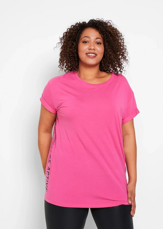 T-shirt de sport, Couleur: fuchsia imprimé