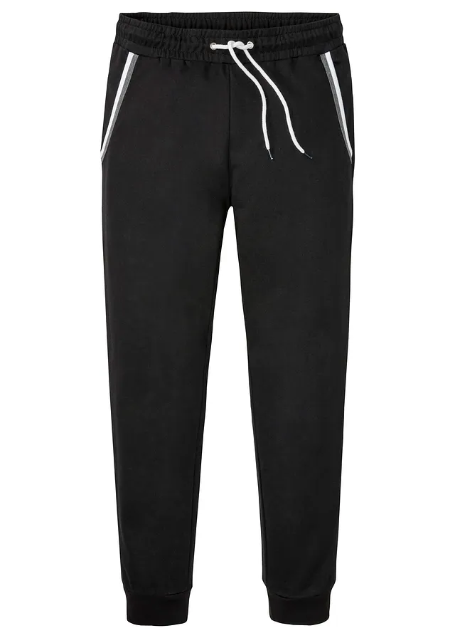 Pantaloni de jogging 100% din bumbac, cu detalii în contrast