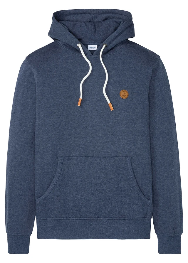 Sweat à capuche, Couleur: bleu foncé chiné