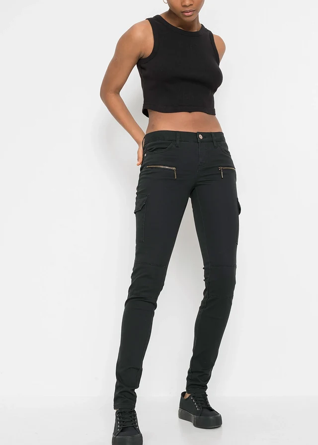 Pantalon cargo en coton extensible
