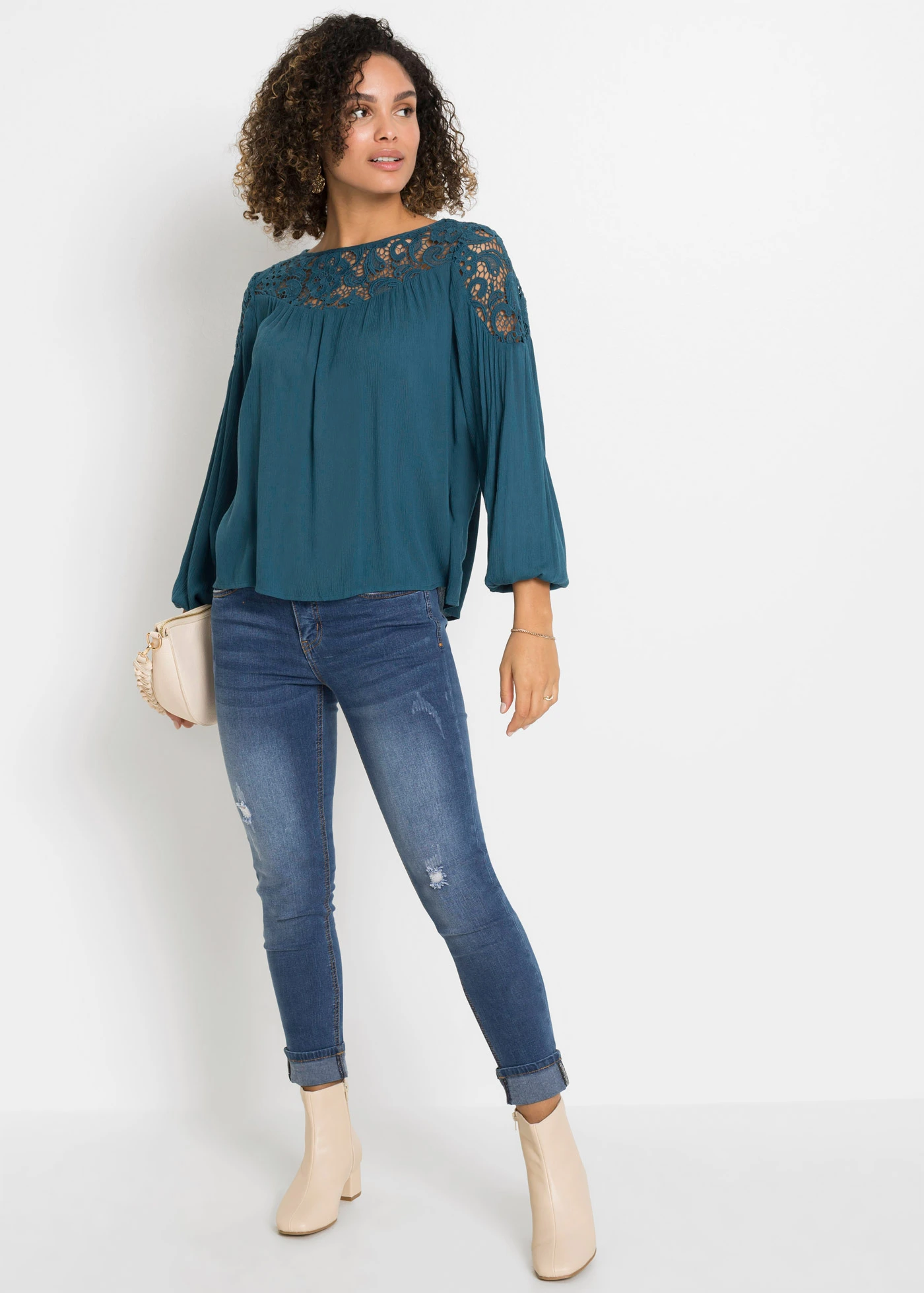 Tuniek van soepele viscose • petrolblauw • bonprix online shop