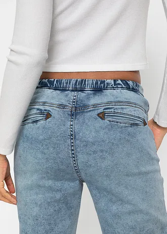 Strečové joggingové džíny, Mid Waist • modrá washed • bonprix obchod