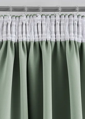 Zasłona zaciemniająca w wielu rozmiarach (1 szt.) • zielony szałwiowy • sklep bonprix