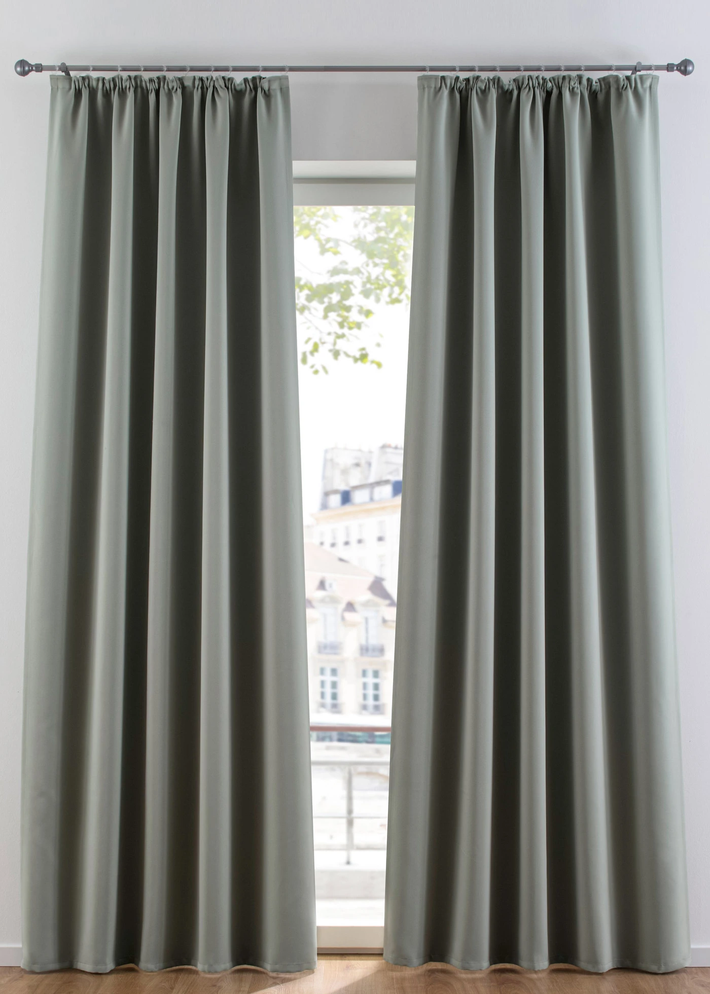 Draperie opacă, disponibilă în multe mărimi (1 buc.) • verde-salvie • magazin bonprix