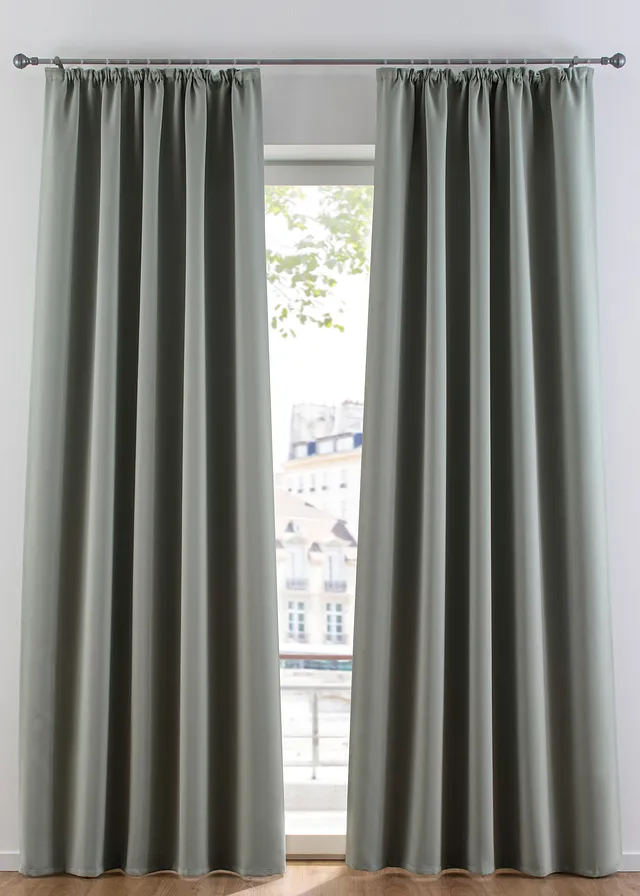 Rideau obscurcissant (1 pce), nombreuses tailles • vert sauge • Boutique bonprix