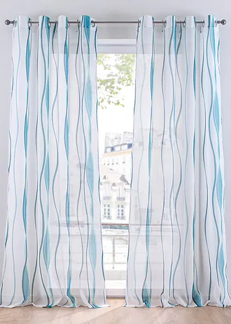 Voilage imprimé vagues (1 pce)