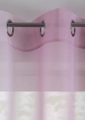 Gordijn van lichte voile, ook verkrijgbaar in extra lang (2 stuks), Kleur: mauve