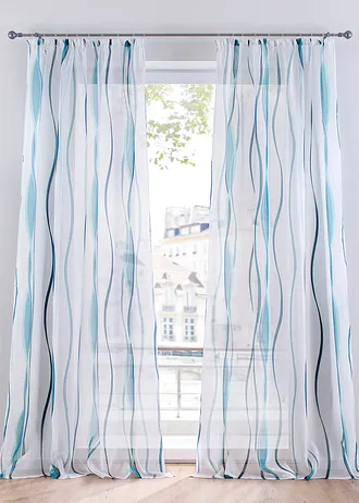 Gordijn met golfmotief (1 stuk)