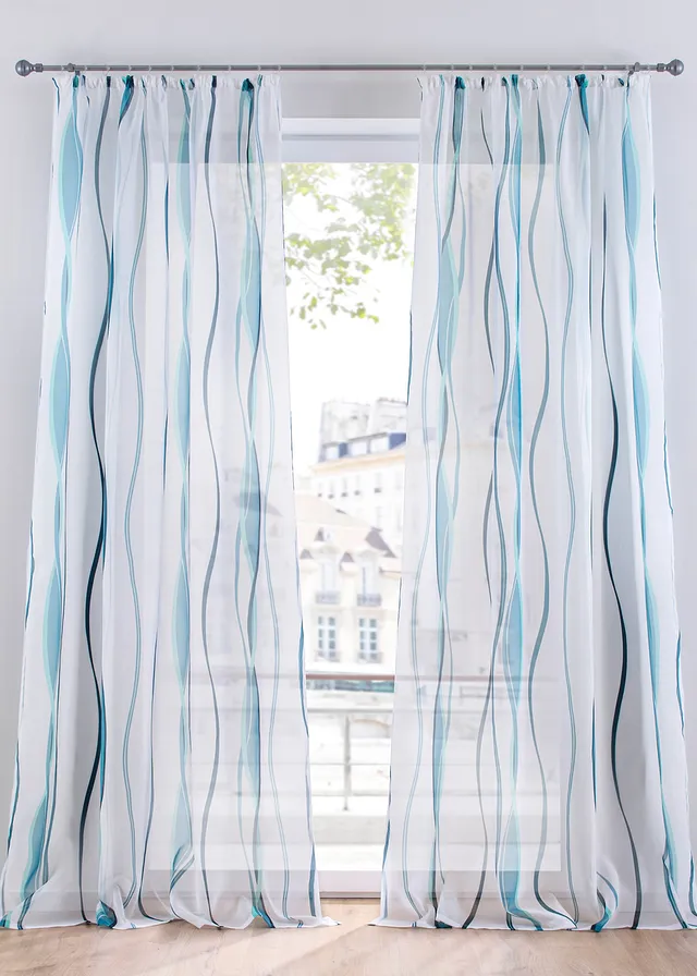 Záclona s vlnovým vzorom (1 ks)