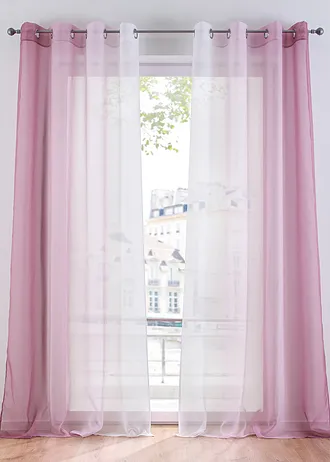 Függöny vékony voile anyagból, extra hosszú méretekben is (2 db-os csomag) • mályva • bonprix áruház