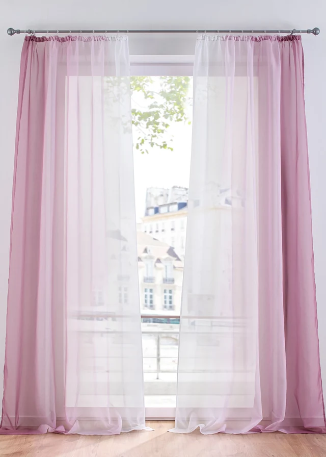 Lot de 2 voilages en tissu léger, aussi en XXL