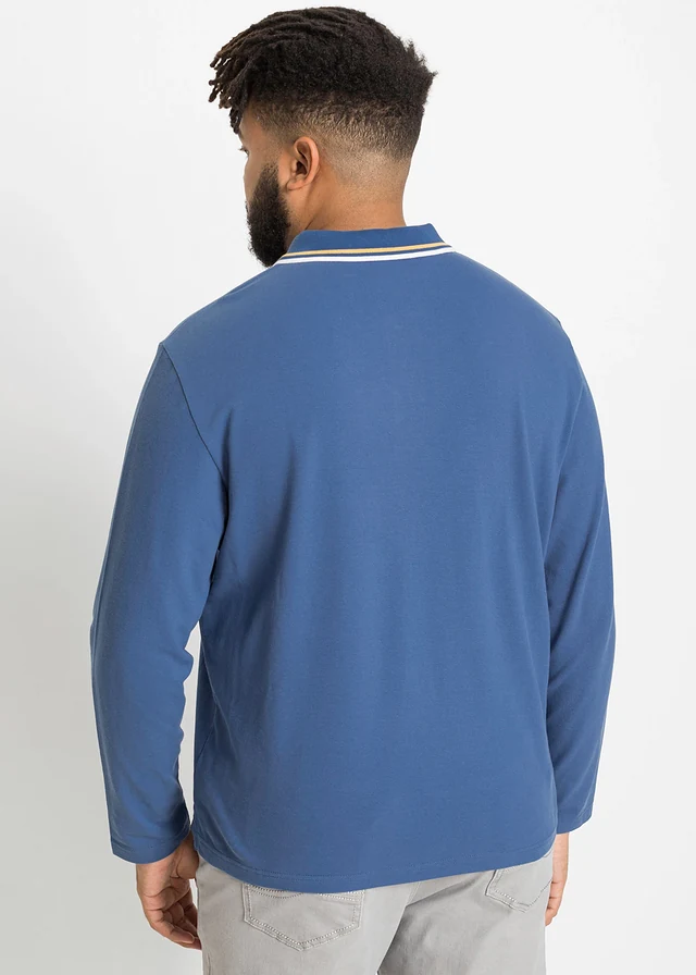 Lot de 2 polos 100% coton, Couleur: indigo clair + gris vert