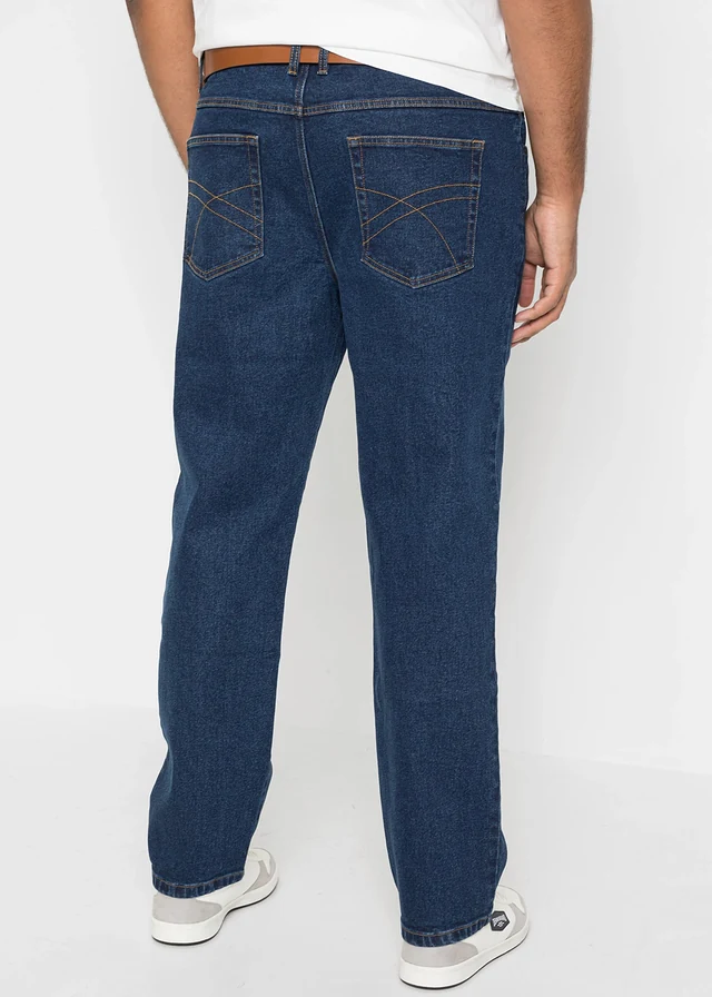 Jean droit classique, Couleur: bleu foncé denim