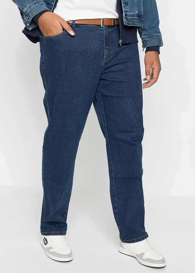 Jean droit classique, Couleur: bleu foncé denim