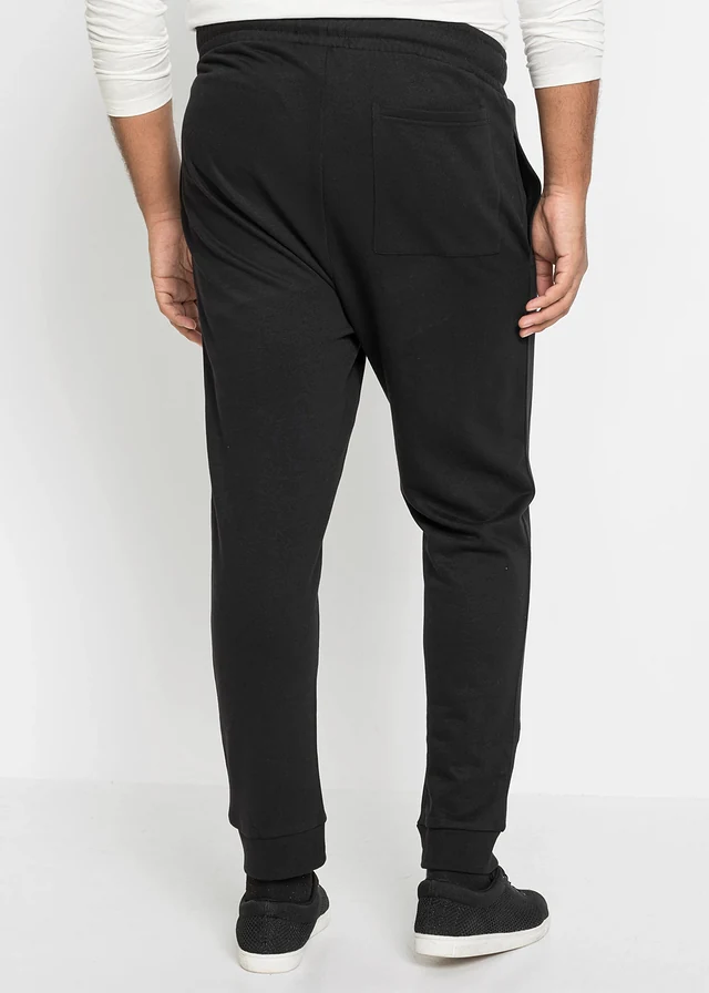 Pantaloni jogging cu detalii contrastante, culoare: negru