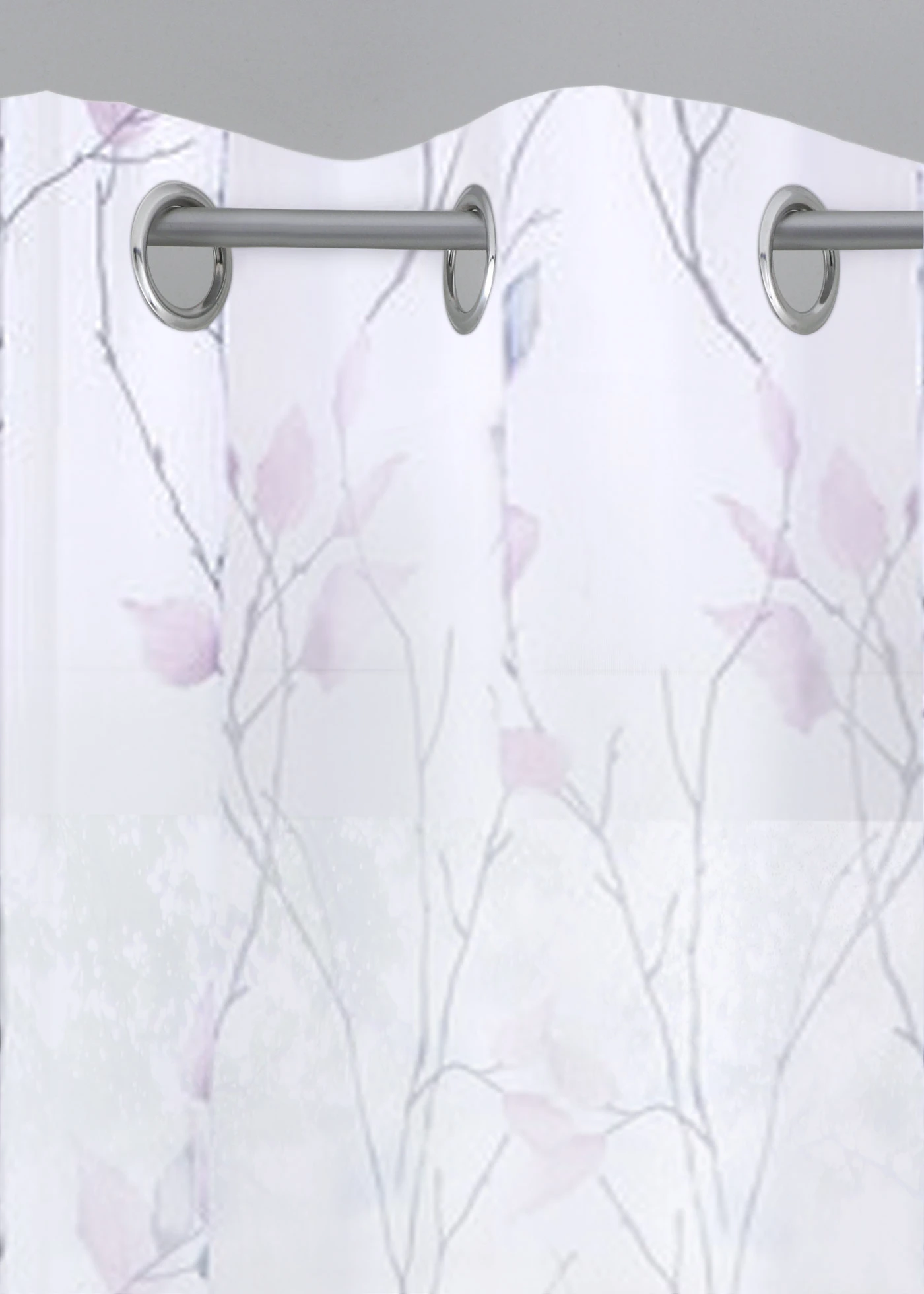 Voilage en tissu léger (1 pce) • blanc-rose-gris floral • Boutique bonprix