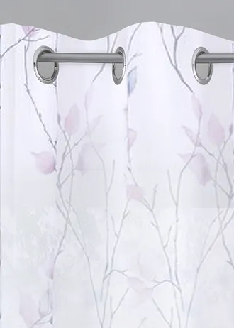 Voilage en tissu léger (1 pce) • blanc-rose-gris floral • Boutique bonprix