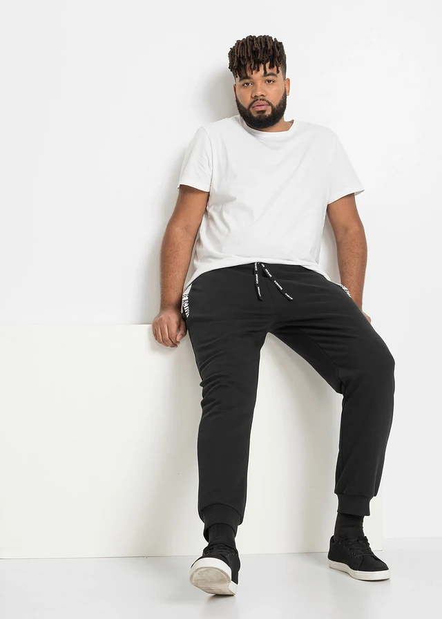 Pantalon de jogging avec détails sportifs, Couleur: noir