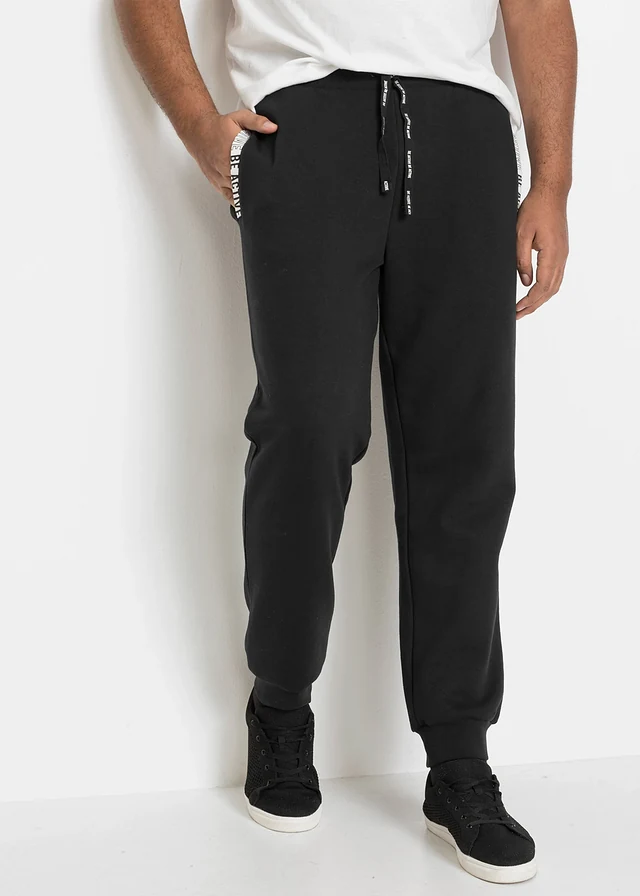 Pantalon de jogging avec détails sportifs, Couleur: noir
