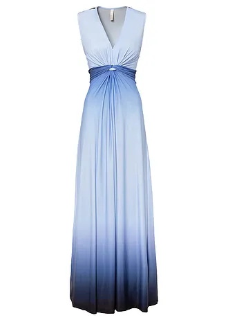 Rochie din jerse cu drapaj • albastru/bleumarin • magazin bonprix