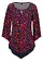Shirt tuniek, Kleur: donkerblauw-aardbeirood gebloemd