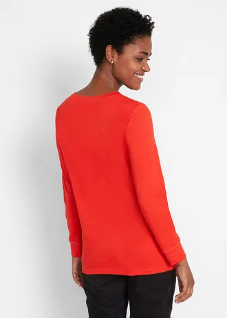 Longshirt met ronde hals, lange mouwen (set van 5), Kleur: zwart+aardbeirood+lichtgrijs gemêleerd+wit+donkerblauw