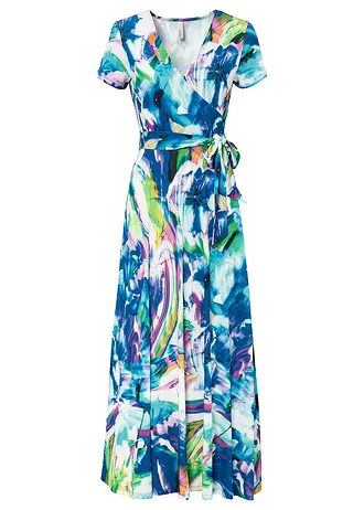 Robe longue, Couleur: bleu/vert floral