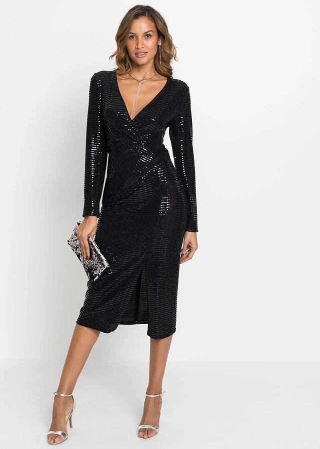 Accentuerende jurk met pailletten • zwart • product-page.page-title-suffix