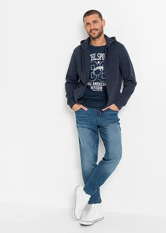 T-shirt met sportieve print (set van 2) • donkerblauw+grijs gemêleerd • bonprix online shop