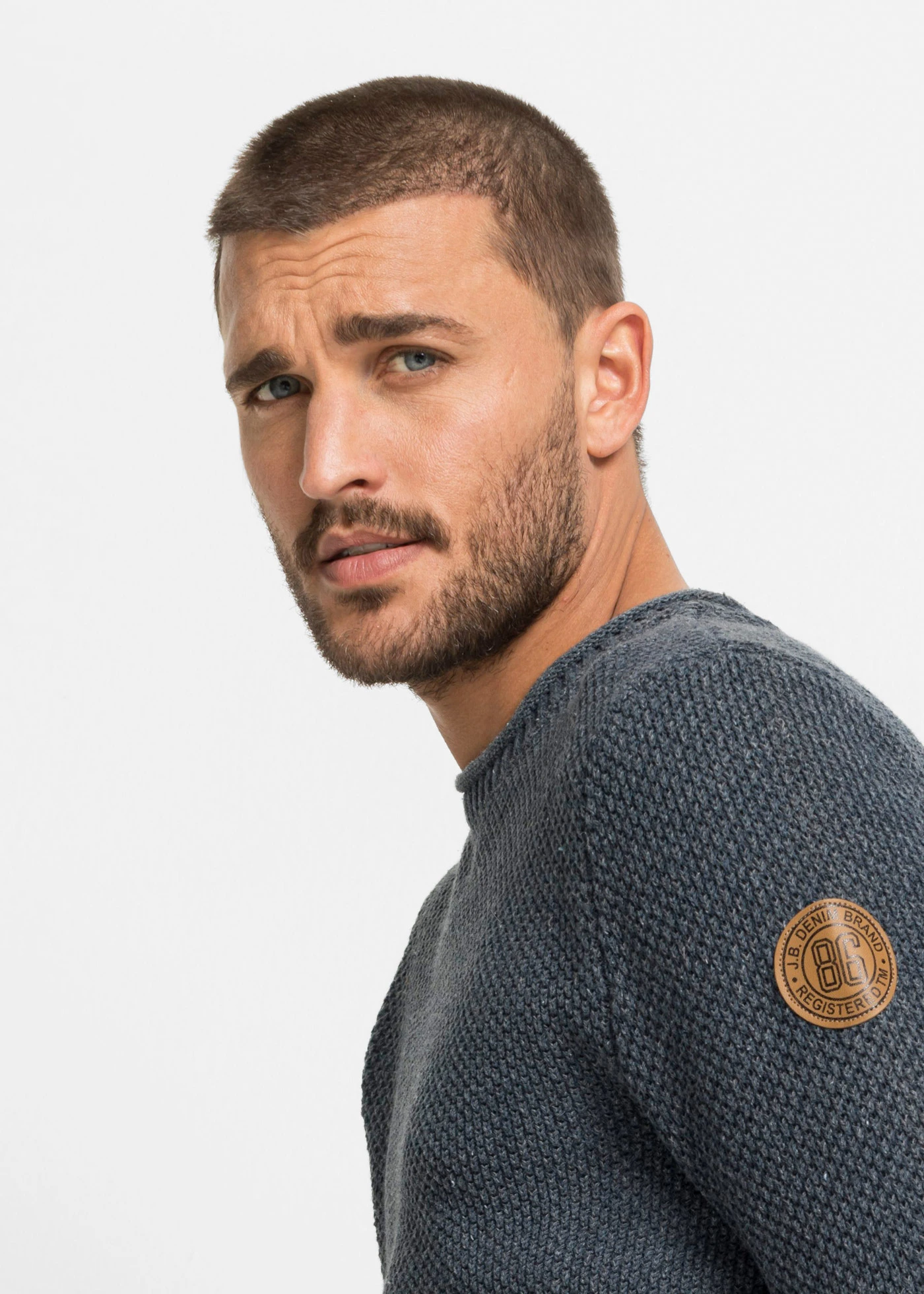 Trui met gerecycled katoen • blauw mêlee • bonprix online shop