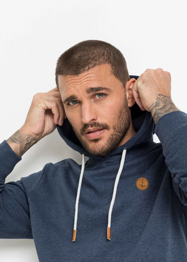 Hoodie • donkerblauw gemêleerd • product-page.page-title-suffix